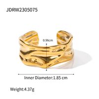Ig Style Irregular Stainless Steel 18k Gold Plated Open Ring In Bulk sku image 1