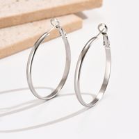 1 Pair Simple Style Round Polishing 304 Stainless Steel Hoop Earrings main image 5