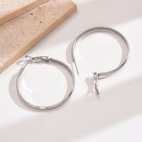 1 Pair Simple Style Round Polishing 304 Stainless Steel Hoop Earrings main image 2