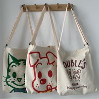 Women's Classic Style Color Block Canvas Shopping Bags main image 6