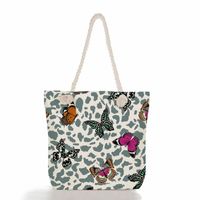 Women's Vacation Butterfly Canvas Shopping Bags sku image 1