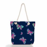 Women's Vacation Butterfly Canvas Shopping Bags sku image 4