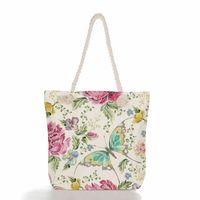 Women's Vacation Butterfly Canvas Shopping Bags sku image 6