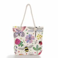 Women's Vacation Butterfly Canvas Shopping Bags sku image 8