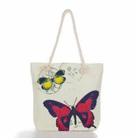 Women's Vacation Butterfly Canvas Shopping Bags sku image 9