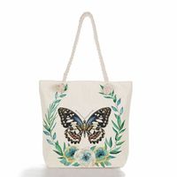 Women's Vacation Butterfly Canvas Shopping Bags sku image 10