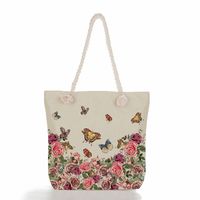 Women's Vacation Butterfly Canvas Shopping Bags sku image 16