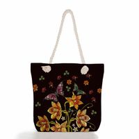 Women's Vacation Butterfly Canvas Shopping Bags sku image 14