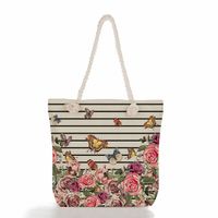 Women's Vacation Butterfly Canvas Shopping Bags sku image 12