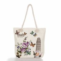 Women's Vacation Butterfly Canvas Shopping Bags sku image 15