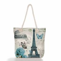 Women's Vacation Butterfly Canvas Shopping Bags sku image 20