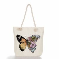 Women's Vacation Butterfly Canvas Shopping Bags sku image 24