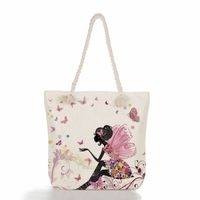 Women's Vacation Butterfly Canvas Shopping Bags sku image 17