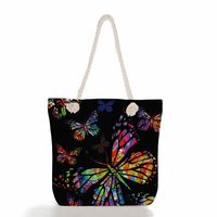 Women's Vacation Butterfly Canvas Shopping Bags sku image 21
