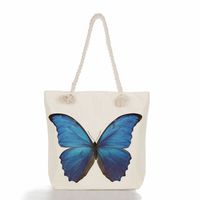 Women's Vacation Butterfly Canvas Shopping Bags sku image 22