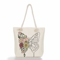Women's Vacation Butterfly Canvas Shopping Bags sku image 27