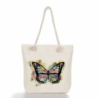 Women's Vacation Butterfly Canvas Shopping Bags sku image 28