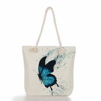 Women's Vacation Butterfly Canvas Shopping Bags sku image 26