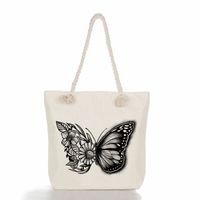 Women's Vacation Butterfly Canvas Shopping Bags sku image 29