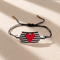 Bohemian Heart Shape Glass Handmade Women's Bracelets sku image 1
