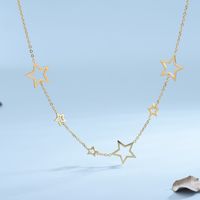 Casual Classic Style Star Titanium Steel Plating 18k Gold Plated Necklace main image 1