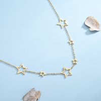 Casual Classic Style Star Titanium Steel Plating 18k Gold Plated Necklace main image 7