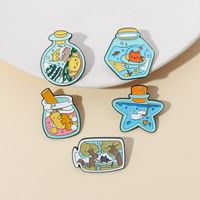 Cute Tree Cat Bottle Alloy Stoving Varnish Unisex Brooches main image 6