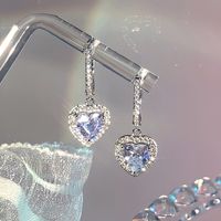 Elegant Luxurious Korean Style Heart Shape Alloy Hollow Out Inlay Zircon Women's Ear Studs main image 1