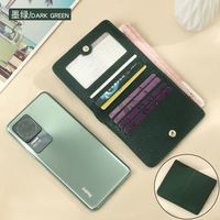 Women's All Seasons Leather Solid Color Basic Square Buckle Phone Wallet sku image 4