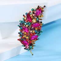Style Simple Brillant Feuille Alliage Incruster Strass Femmes Broches main image 2