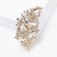 Style Simple Brillant Feuille Alliage Incruster Strass Femmes Broches sku image 5