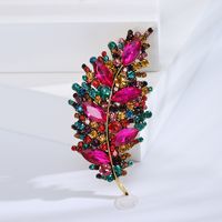 Style Simple Brillant Feuille Alliage Incruster Strass Femmes Broches sku image 4