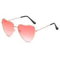 Sweet Simple Style Color Block Gradient Color Ac Heart Shape Full Frame Women's Sunglasses sku image 5
