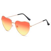 Sweet Simple Style Color Block Gradient Color Ac Heart Shape Full Frame Women's Sunglasses main image 5