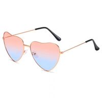 Sweet Simple Style Color Block Gradient Color Ac Heart Shape Full Frame Women's Sunglasses sku image 1
