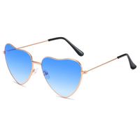 Sweet Simple Style Color Block Gradient Color Ac Heart Shape Full Frame Women's Sunglasses sku image 4