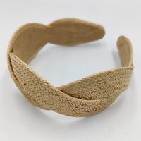Retro Simple Style Solid Color Cloth Handmade Knitting Hair Band main image 3