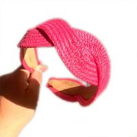 Retro Simple Style Solid Color Cloth Handmade Knitting Hair Band sku image 9