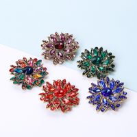 Ethnic Style Shiny Flower Alloy Inlay Crystal Glass Women's Brooches main image 4