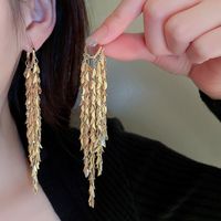 Casual Exaggerated Tassel Solid Color Metal Plating Women's Drop Earrings main image 5