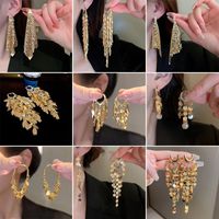 Casual Exaggerated Tassel Solid Color Metal Plating Women's Drop Earrings main image 1