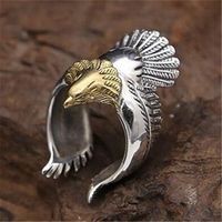 Retro Punk Cross Eagle Dragon Alloy Plating Men's Open Ring sku image 13