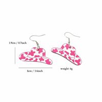 1 Pair Retro Cool Style Cow Pattern Boots Wood Drop Earrings main image 3