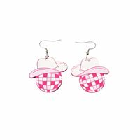 1 Pair Retro Cool Style Cow Pattern Boots Wood Drop Earrings sku image 4