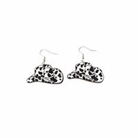1 Pair Retro Cool Style Cow Pattern Boots Wood Drop Earrings sku image 5