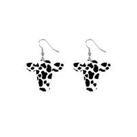 1 Pair Retro Cool Style Cow Pattern Boots Wood Drop Earrings sku image 8