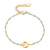 Ig Style Star Moon Stainless Steel Beaded Charm Plating 18k Gold Plated Bracelets main image 2
