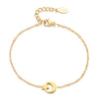 Ig Style Star Moon Stainless Steel Beaded Charm Plating 18k Gold Plated Bracelets sku image 3