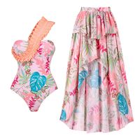 Women's Vacation Leaf Printing 2 Piece Set One Piece main image 3