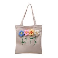 Women's Streetwear Flower Canvas Shopping Bags main image 4